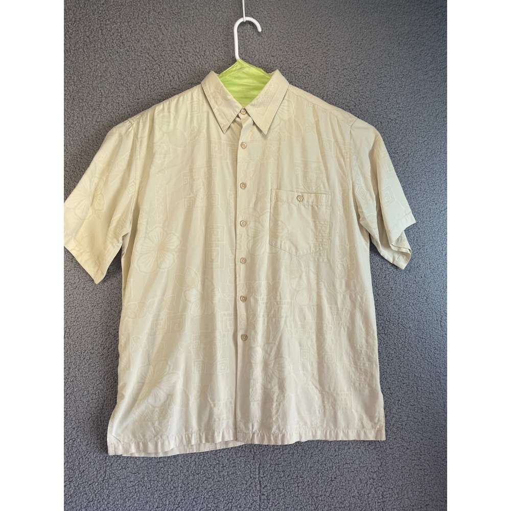 Kona Kai Shirt Mens L Casual Polo  Tan